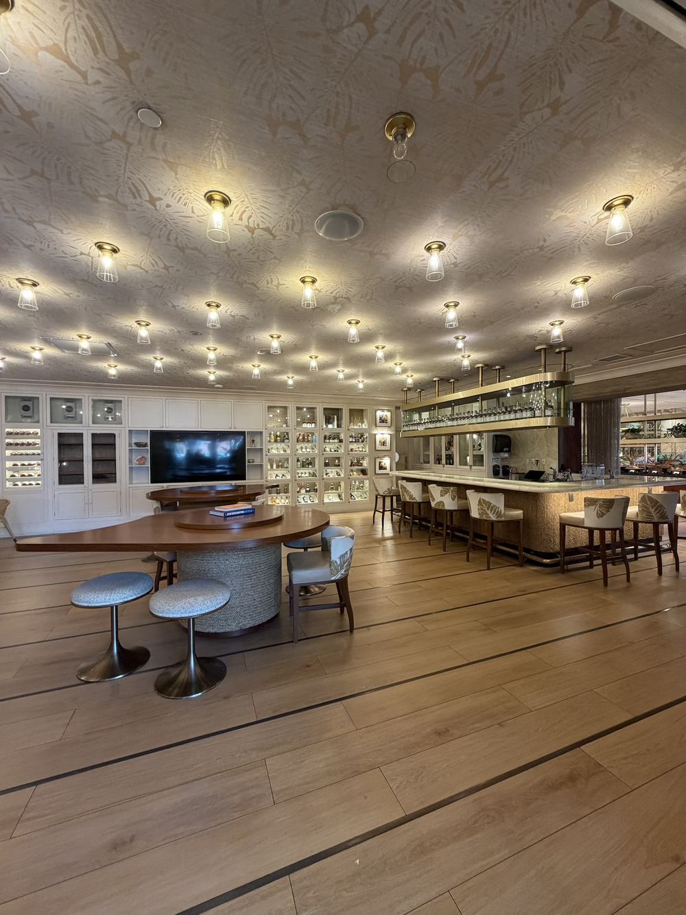 A modern hotel lounge and meeting space